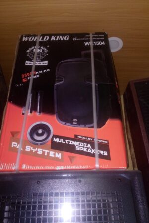 WORLDKING WK-1504 15Inch Multifunctional PA Active Speaker System With Bluetooth, Speaker, Two Wireless Microphones & USB/SD Port aww