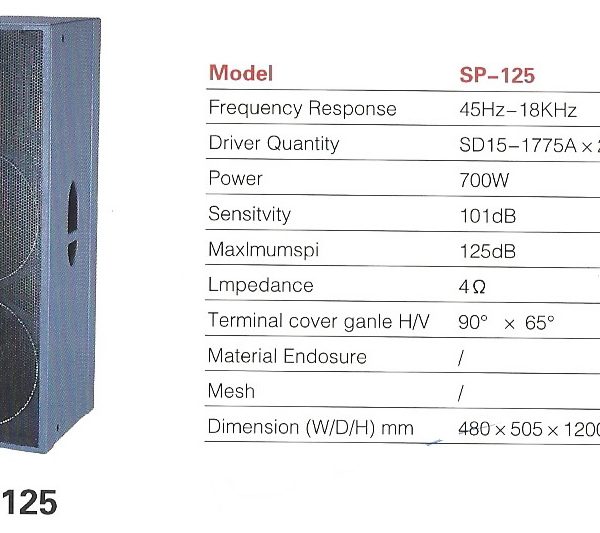 Sound Prince SP 125 15″ Double Passive Loudspeaker(pair)