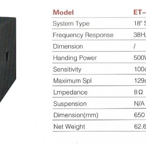 Sound Prince SP – 18B Subwoofer Single Speaker – Pair