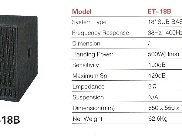 Sound Prince SP – 18B Subwoofer Single Speaker – Pair