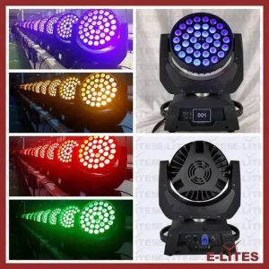 Led Zoom Wash Disco Stage Lights Moving Head Light 36pcs 10w Rgbw 4in1 Ring Color