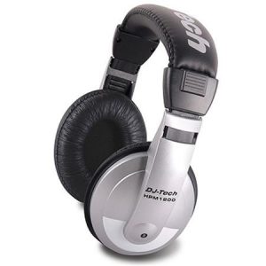 DJ Tech HPM1200 Multi-Purpose Headphones with 100-18kHz Ultra-Wide Frequency Response and 1/8″ TRS Stereo Jack Plus 1/4″ TRS Adaptor, 32 Ohms Impedance