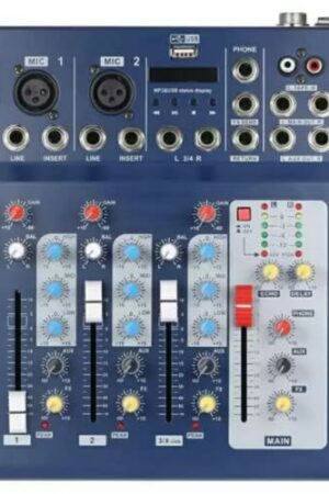 Portable Audio Mixer With Dj Sound Mixing Console Jack 4 Channel Karaoke 48v Amplifier