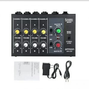 Ultra-compact Mixing Console Low Noise 8 Channels Metal Mono Stereo Audio Sound Mixer