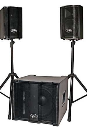 Peavey Triflex II 1000W 3-Way 2-channel Sound Reinforcement System, 2x Two-way Satellite Speaker