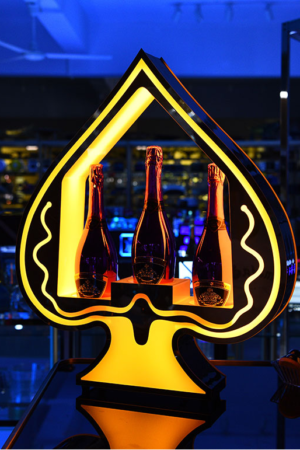 3 Ace of Spade Champagne Bottles Led Bottle Presenter Display Glorifier