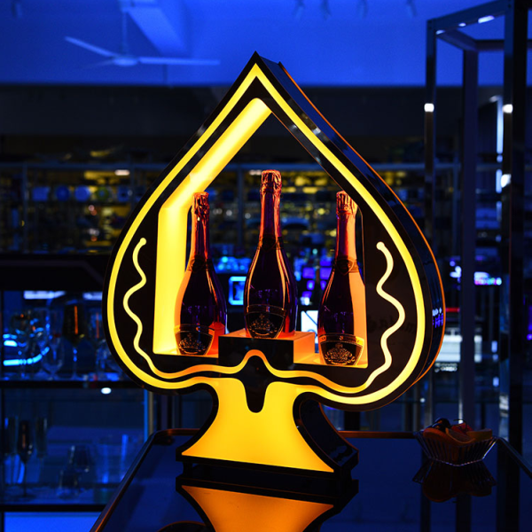 3 Ace of Spade Champagne Bottles Led Bottle Presenter Display Glorifier