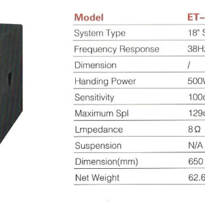 Sound Prince SP – 18B Single Subwoofer – Pair
