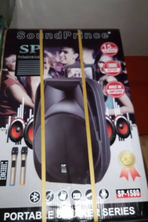 SOUND PRINCE SP-1580 15inch Multifunctional PA Active Speaker System With Bluetooth, Speaker, Two Wireless Microphones & USB/SD Port aww