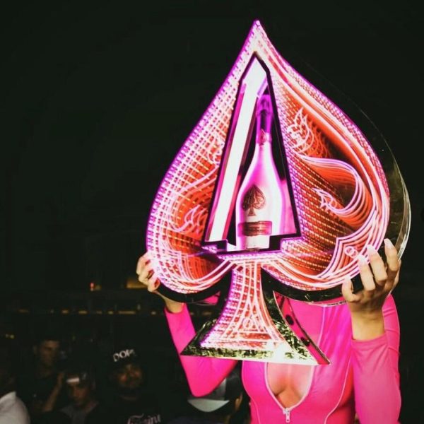LED Infinity Illusion Mirror Ace of Spade bottle display