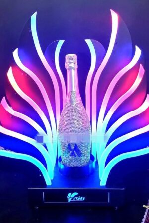 LED Peacock Tail Luminous Bar Wine Bottle Holder Rechargeable champagne glorifier