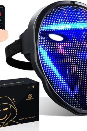 Led Mask with Bluetooth Programmable,for Costume Cosplay Party Masquerade,light up mask for halloween