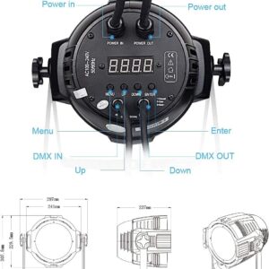 Mace White Stage Par Lights Professional 100W COB Spotlight Bright DJ Light Strobe Lighting for Church,Parties,Wedding,Thearter,Live Events,Stage etc.