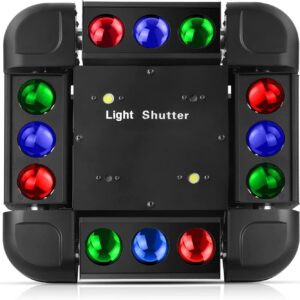 Moving Head Light,DJ Lights 12LEDs 150W RGBW Beam Light 4-in-1 Strobe(Laser Shutter)