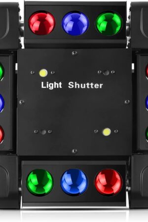 Moving Head Light,DJ Lights 12LEDs 150W RGBW Beam Light 4-in-1 Strobe(Laser Shutter)
