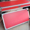 DJ Z-Table® Workstation | Flight Case Table Portable W-Handles and Wheels | Black on Red