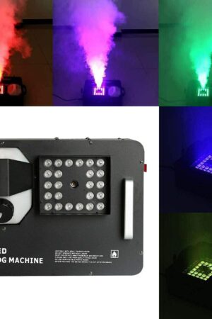 Mace 3000W Smoke Fog Machine 24LED RGB Light DMX DJ Remote Vertical Spray Fog Effect