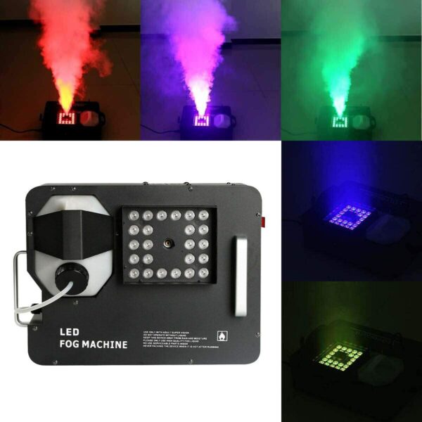 Mace 3000W Smoke Fog Machine 24LED RGB Light DMX DJ Remote Vertical