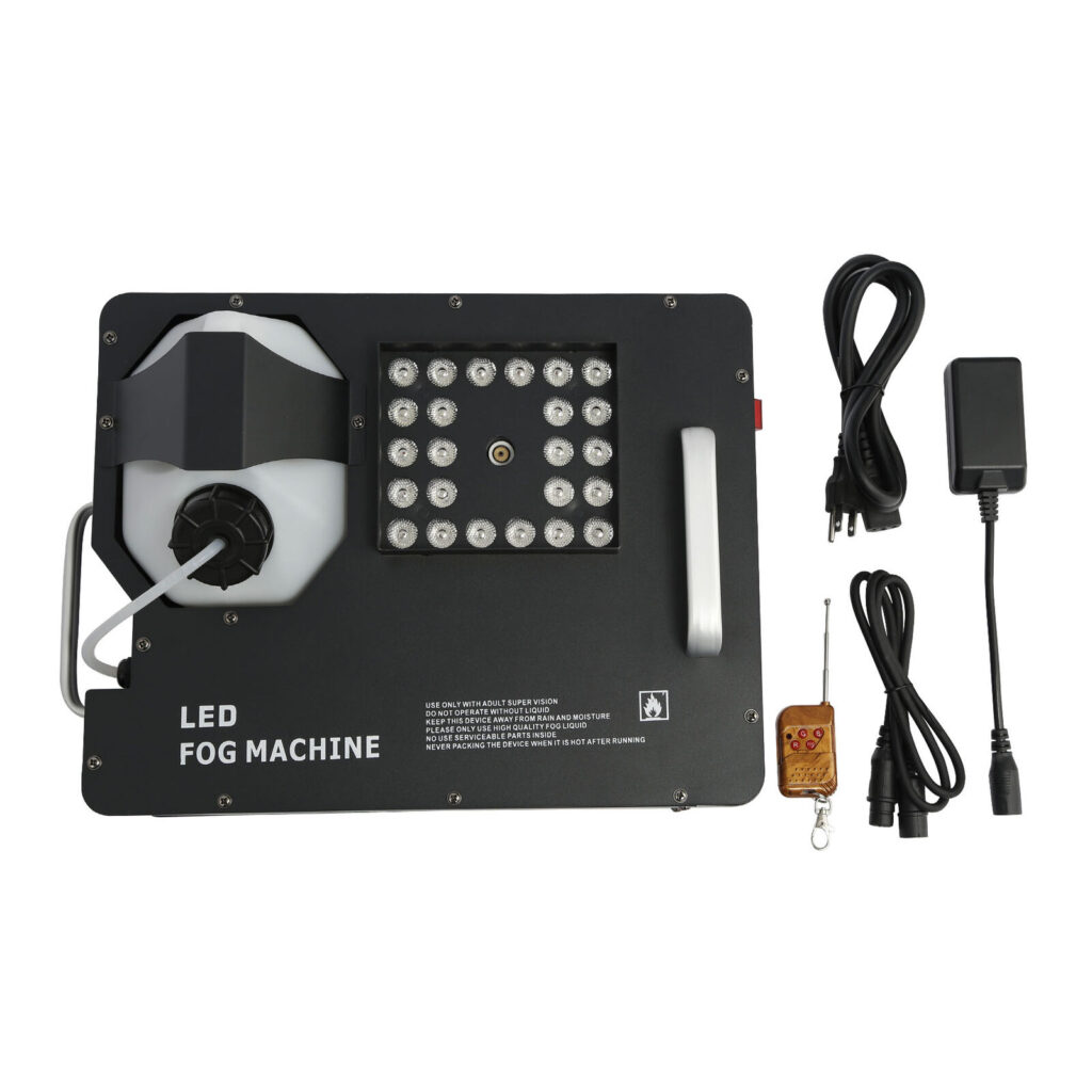 Mace 3000W Smoke Fog Machine 24LED RGB Light DMX DJ Remote Vertical