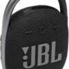 JBL Clip 4: Portable Speaker with Bluetooth, Built-in Battery, Waterproof and Dustproof Feature – Black
