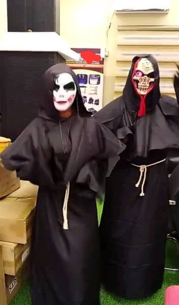 Priest Costume with mask for Cosplay Party Masquerade,light up mask for halloween