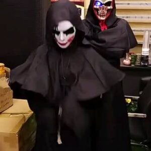 Priest Costume with mask for Cosplay Party Masquerade,light up mask for halloween