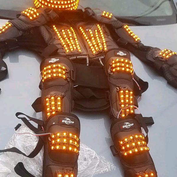 Mace LED Luminous Armor Clothing Glowing Costumes Christmas Light Up Jacket Dancing Performance LED Robot Suit