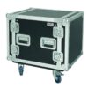 Proel CR210BLKMW 19' Professional Rack case 10U with 100mm wheels, 45cm rackable depth.