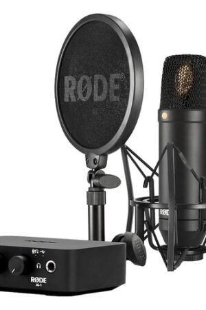 RODE Complete Studio Kit with AI-1 Audio Interface, NT1 Microphone, SM6 Shockmount, and XLR Cable
