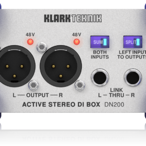 KLARK TEKNIK DN200 2-Channel Active DI Box with Extended Dynamic Range and Sum/Split Options