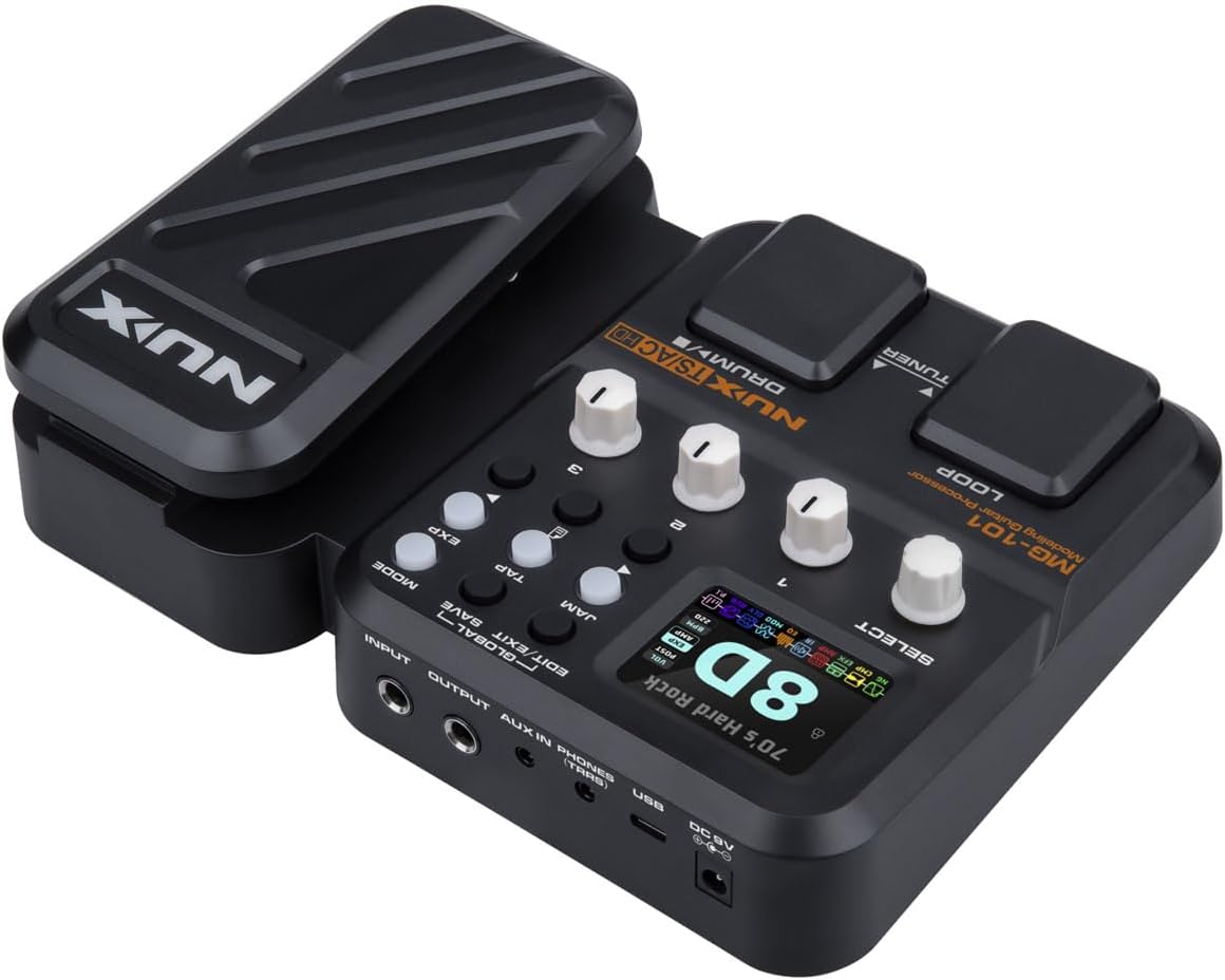 NUX MG-101 Multi Effects Pedal with 46 Effects, 25 Classic Amp Models, 512 Samples IR Resolution, 12 user-loadable IR slots, JAM–Phrase Looper, Drum Machine, Metronome Function, - Image 2