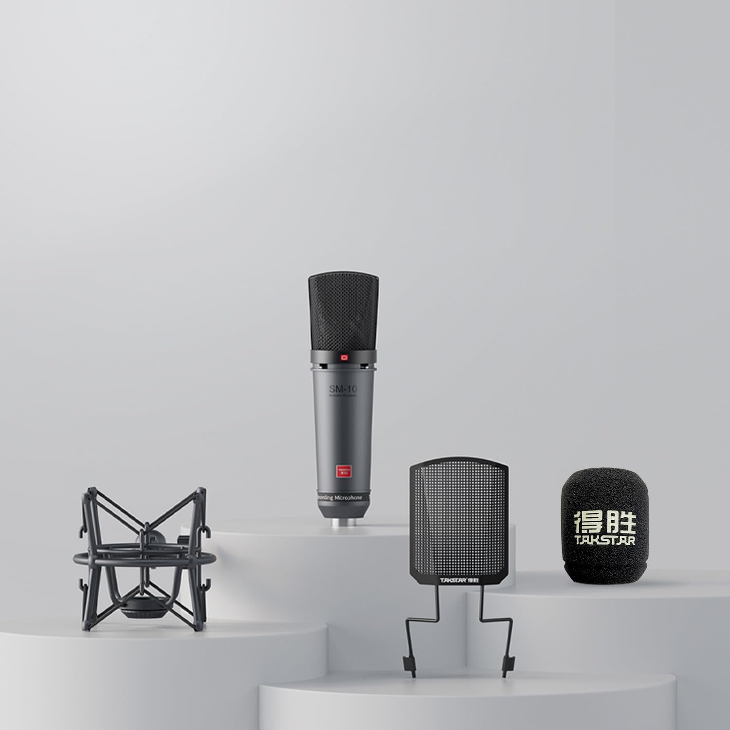 TAKSTAR XLR Cardioid Condenser Microphone, SM-10 34mm Large Diaphragm Recording Studio Microphone with Shock Mount, Perfect for Podcasting, Live-Streaming, Interview, Broadcasting, Vocal, Instrument - Image 7