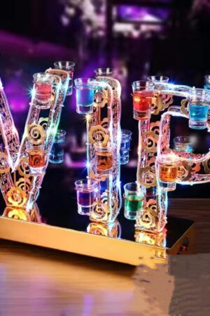 Tequila Ferris Wheel with 24 VIP 25ML Wine Glasses LED Bullet Cup Holder