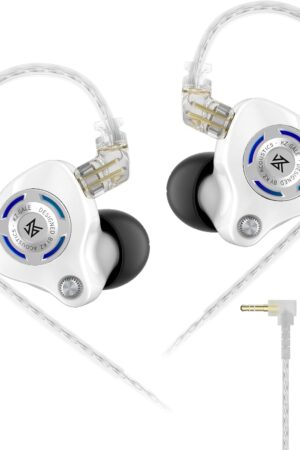 KZ Gale Wired Earbuds with Microphone, HiFi Deep Bass Comfort-Fit Ear Buds for Gaming, Super-Linear Driver IEM for Gaming, Compatible for PC, PS5, PS4, Nintendo, Switch, Steam Deck (3.5, White)