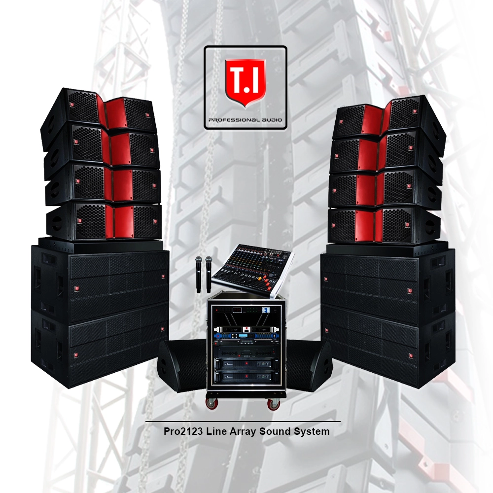 T.I Pro Audio new design waterproof linear array speakers dual 12-inch live sound outdoor concert speaker