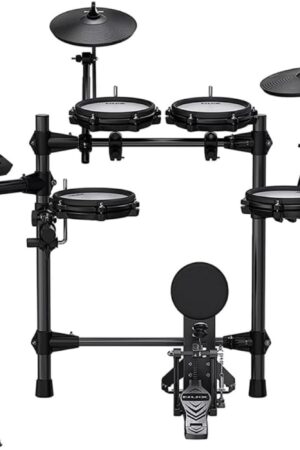NuX DM-210 All Mesh Head Entry-Level Recordable Digital Drum Kit with Mesh Drum Pads, Independent Kick Drum, Diverse Sound Library, and Coach Function