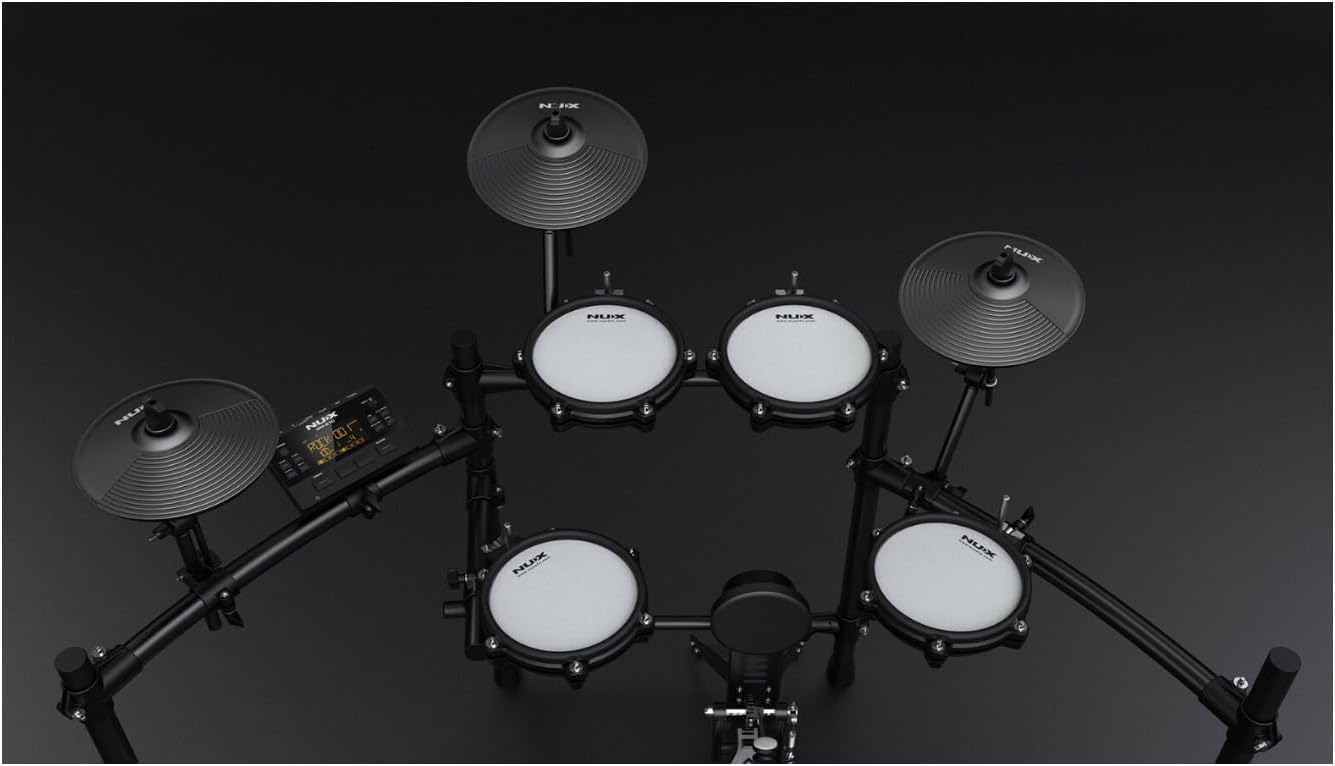 NuX DM-210 All Mesh Head Entry-Level Recordable Digital Drum Kit with Mesh Drum Pads, Independent Kick Drum, Diverse Sound Library, and Coach Function - Image 5