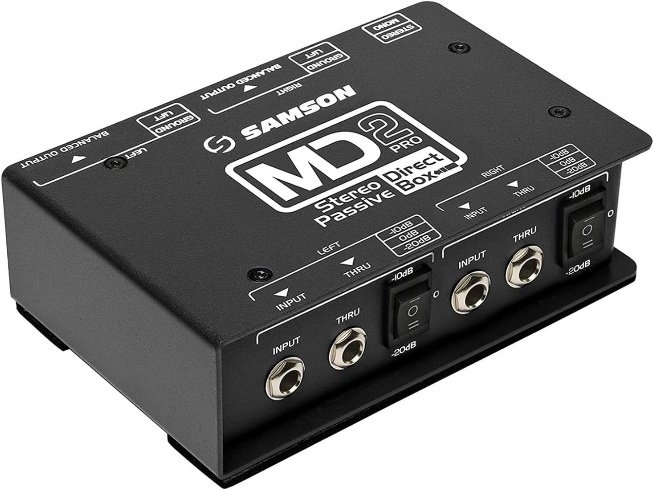 Samson MD2 Pro Stereo Passive Direct Box, Shielded Transformer